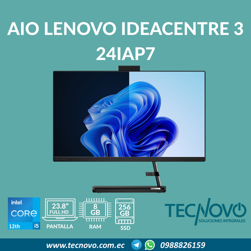 Computador AIO LENOVO Ideacentre 3 24IAP7 I5-1235U 8GB 256GB-SSD 23.8" FHD