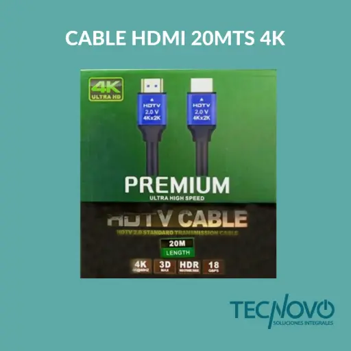 Cable HDMI Premium 20Mts 4K Ultra High Speed