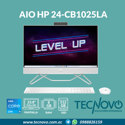 Computador AIO HP 24-cb1025la I5-1235U 8GB 512GB 23.8" FHD