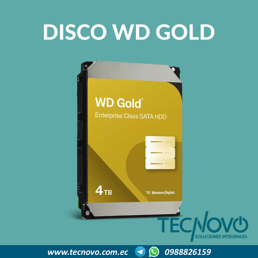 Disco duro WESTERN DIGITAL Gold 4TB SATA 3.5" 6 Gbps 7200 rpm