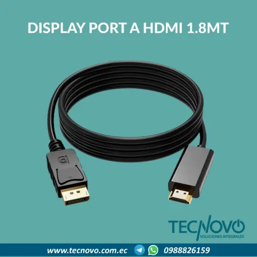 Cable Display port a HDMI 1.8mts 4K