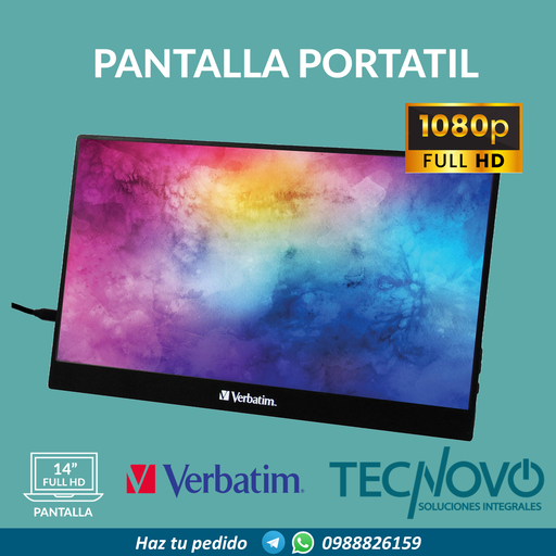 Pantalla Portatil Verbatim 14" IPS FHD
