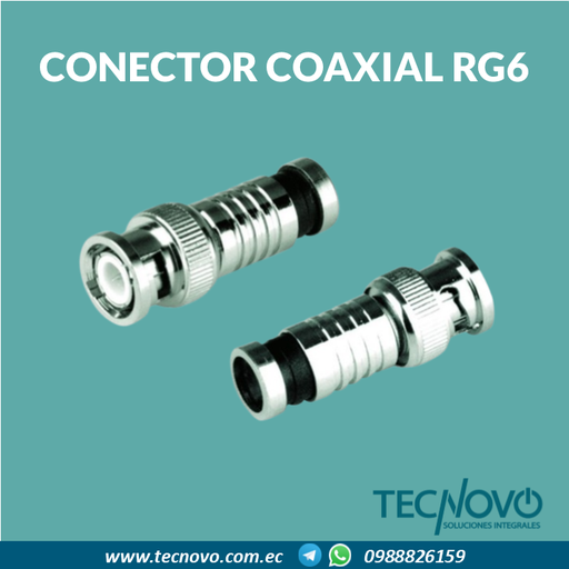 Conector coaxial BNC RG6 a presión