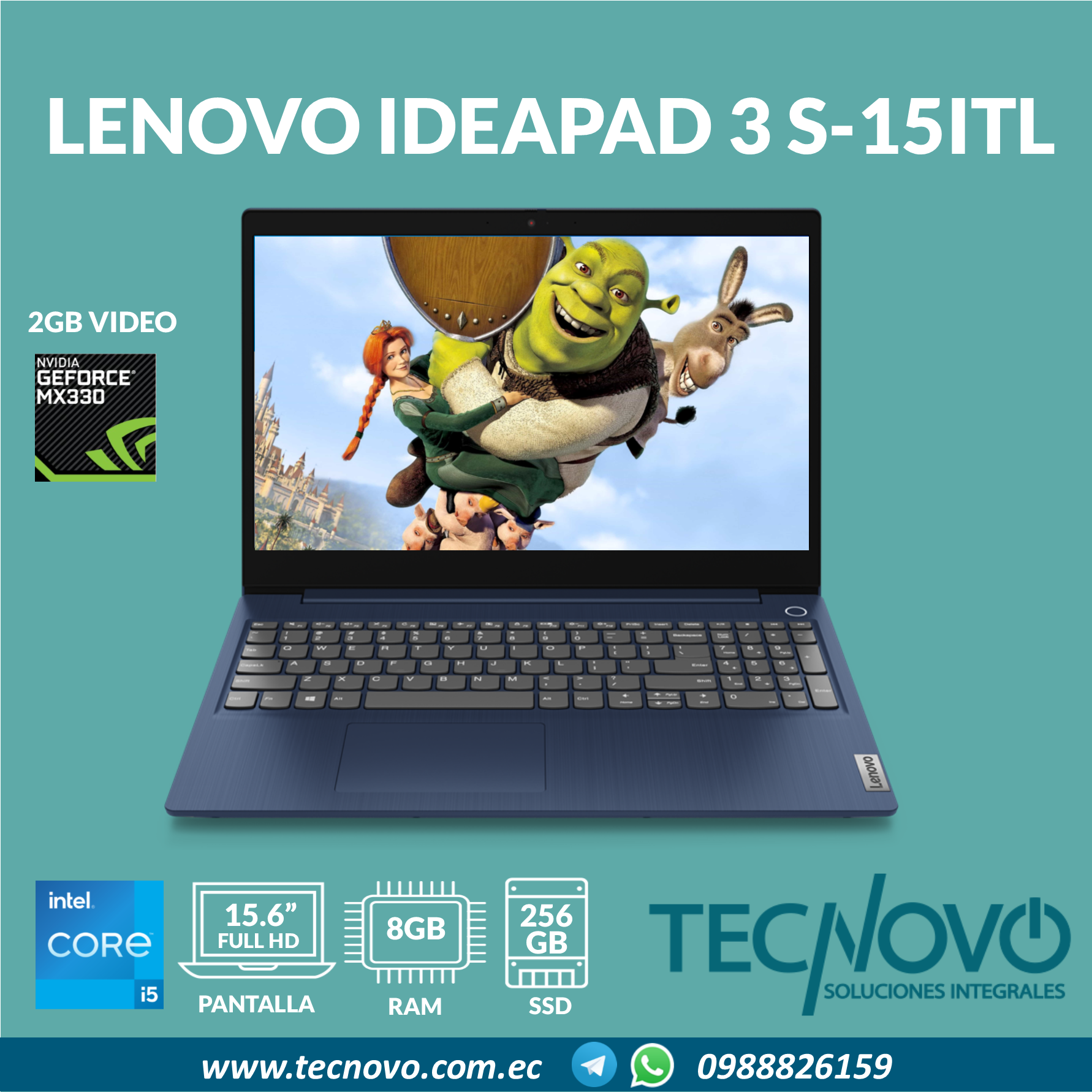 Laptop LENOVO IP3 15ITL6 I5-1135G7 8GB 256GB SSD MX330-2GB 15.6