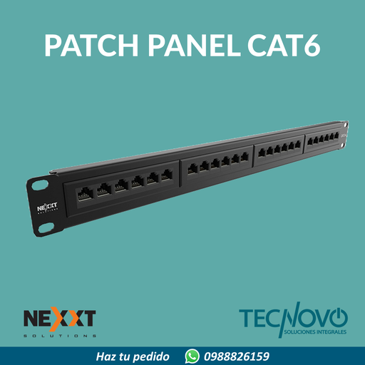 Patch panel NEXXT CAT6 sólido 24P