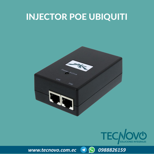 Inyector POE Ubiquiti POE-48-24W-G 48V 24W 0.5A Puerto Gigabit
