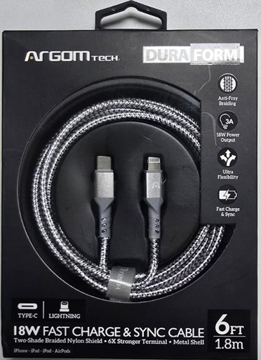 Cable USB ARGOM tipo C a Lightning (2mts)