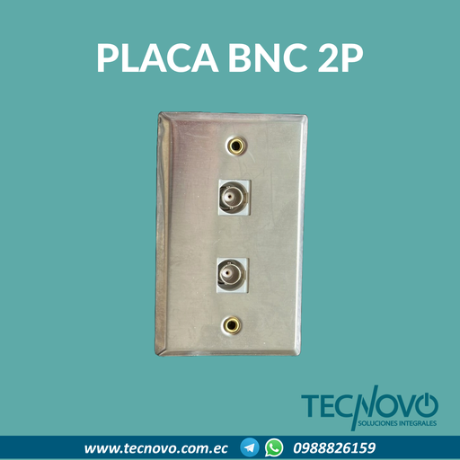 Placa de pared para conector BNC 2 Puertos