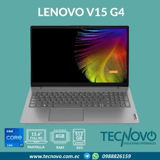 Laptop LENOVO V15 G4 IRU Intel I7-1355U 8GB 512GB SSD 15.6" FHD