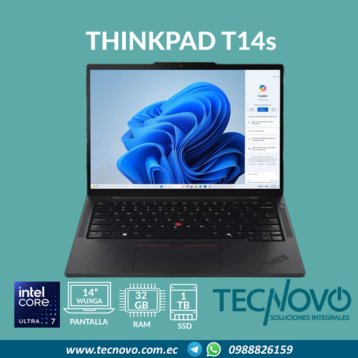 Laptop LENOVO Thinkpad T14s G5 Ultra 7-155U 32GB DDR5 1TB-SSD 14" WUXGA