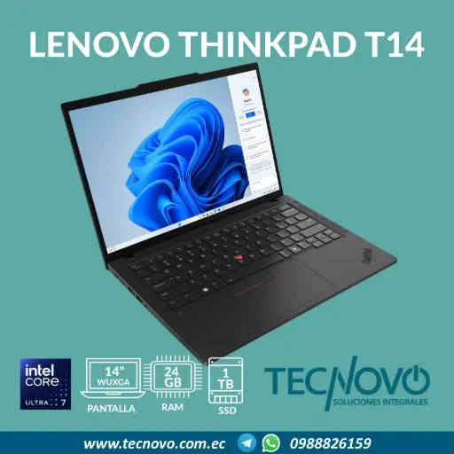Laptop LENOVO Thinkpad T14 G5 Ultra 7-155U 24GB DDR5 1TB-SSD 14" WUXGA