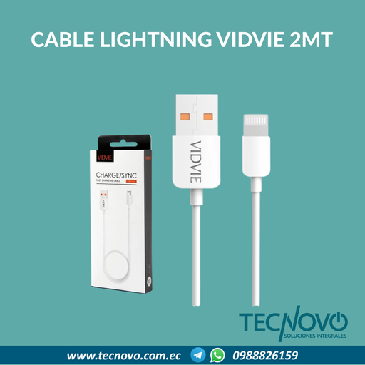 Cable VIDVIE Lightning a USB (2mt)