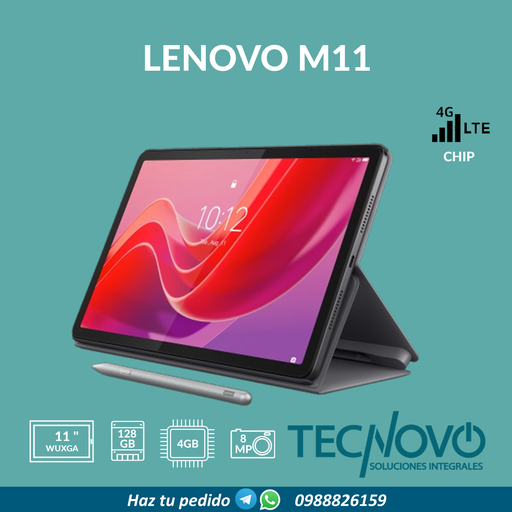 Tablet LENOVO TAB M11 TB-330XU LTE 4GB 128GB 11" (Folio y Lapiz)