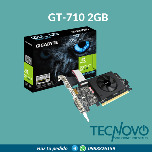 Tarjeta de Video GIGABYTE GT-710 2GB DVI-D/VGA/HDMI PIC 2.0