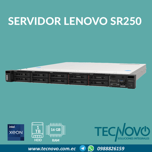 Servidor Lenovo ThinkSystem SR250 Xeon E-2314 16GB 1TB 