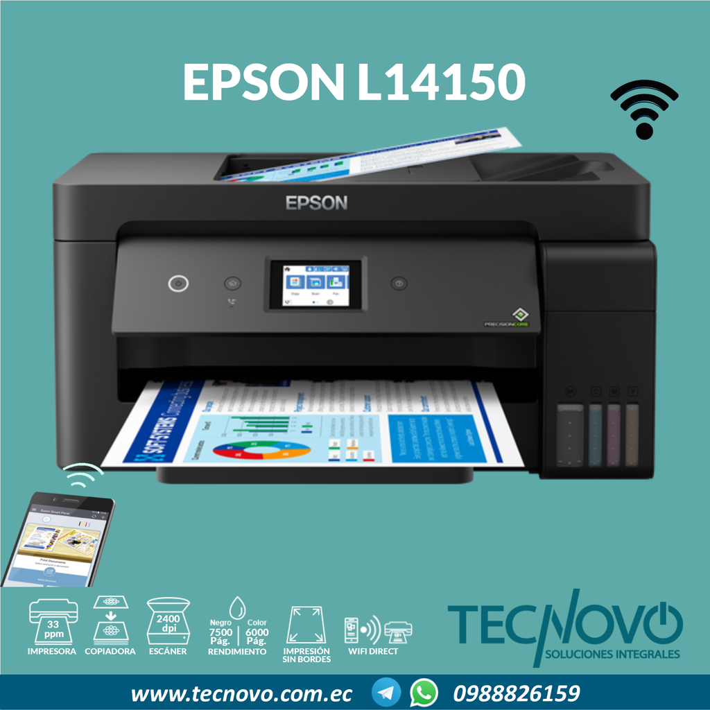 Impresora a3 multifuncional epson ecotank l14150 wifi adf dúplex EPSON