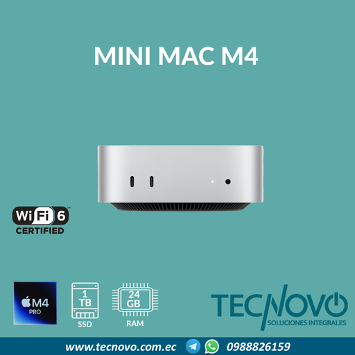 Computador Apple Mac Mini M4 Pro 12-core Chip 16-core GPU 24GB 1TB SSD