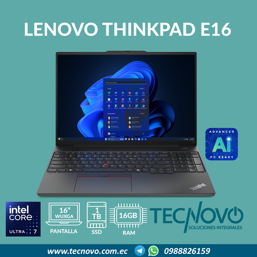 Laptop LENOVO ThinkPad E16 G2 Ultra 7-155H 16GB 1TB-SSD 16" WUXGA