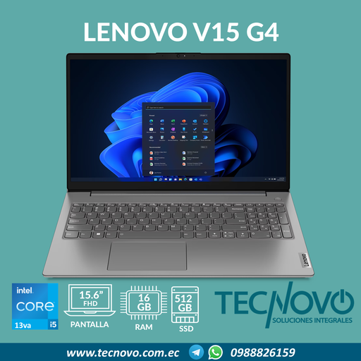 Laptop LENOVO V15 G4 IRU Intel I5-13420H 16GB 512GB SSD 15.6" FHD