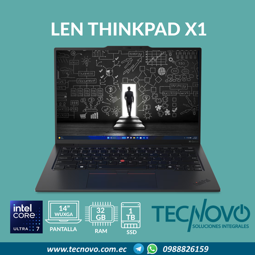 Laptop LENOVO Thinkpad X1 Carbon Intel Core Ultra 7-155U 32GB DDR5 1TB-SSD 14" WUXGA