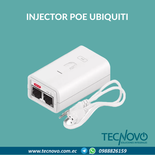 Inyector POE Ubiquiti POE-24-7W-G-WH 24V 7W Puerto Gigabit