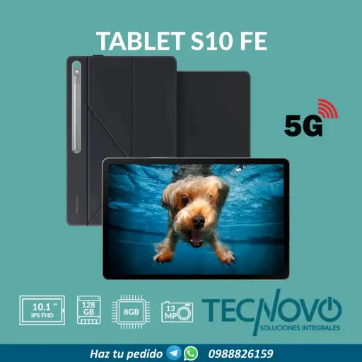 Tablet Samsung Tab S10 FE 8GB 128GB 10.9" Wifi-5G LTE, Incluye Lápiz + case