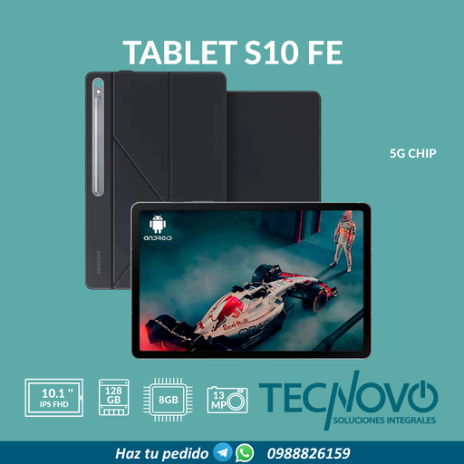 Tablet Samsung Tab S10 FE 8GB 128GB 10.9" Wifi-5G LTE, Incluye Lapiz + case