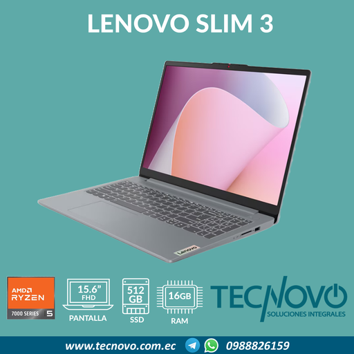 Laptop LENOVO Ideapad 15AMN Ryzen 5-7520U 16GB 512GB SSD 15.6" FHD