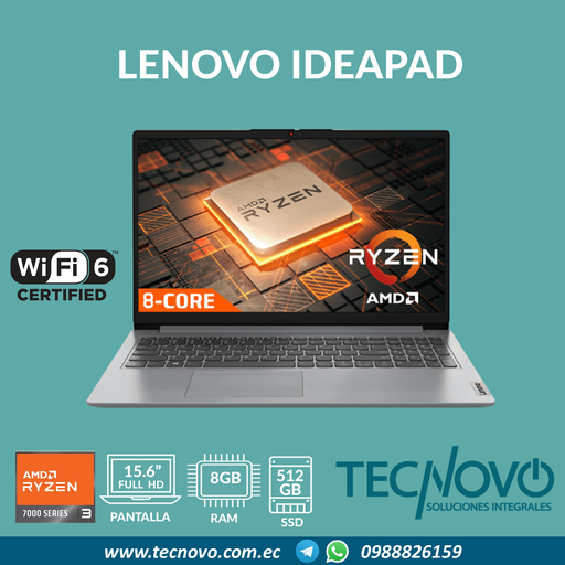 Laptop LENOVO Ideapad 15AMN R3-7320U 8GB 512GB SSD 15.6" FHD