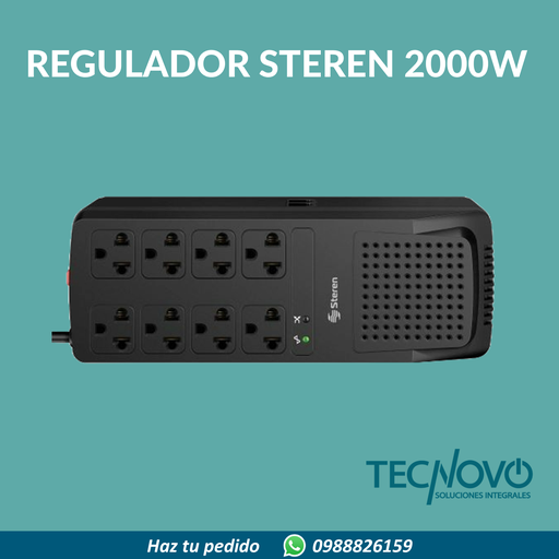 Regulador Steren 2000W / 8 Contactos