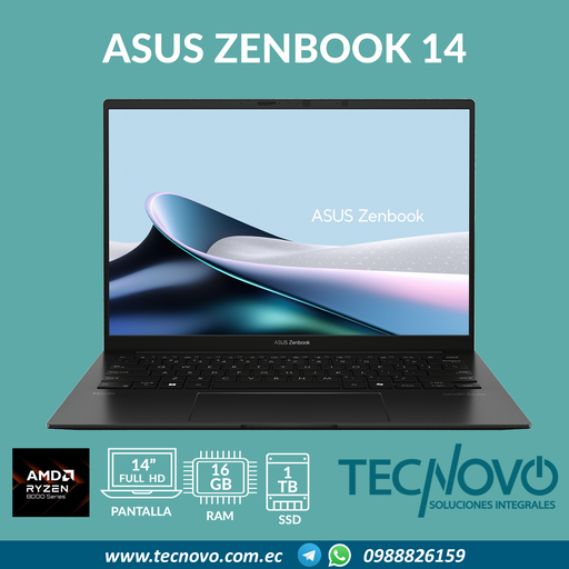 Laptop ASUS Zenbook 14 AMD Ryzen 7 8840HS 16GB 1TB SSD 14" OLED FHD