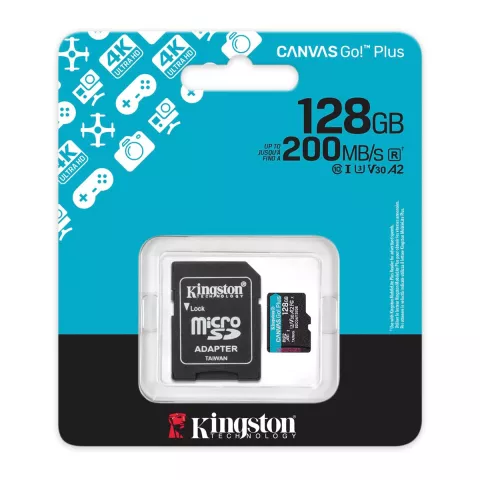 Memoria MicroSD 128GB KINGSTON Canvas Go Plus Gen4