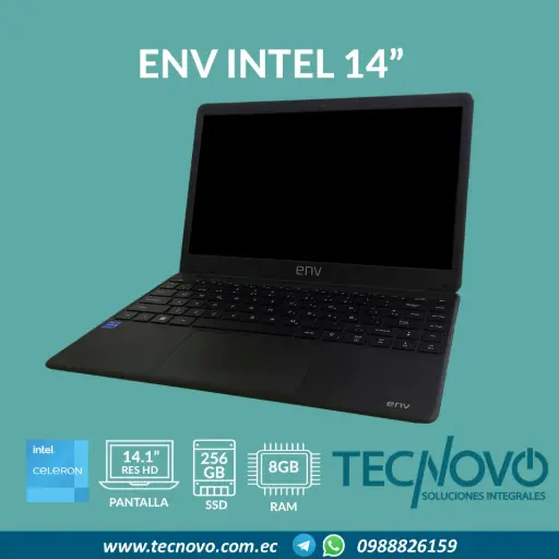 Laptop ENV Intel Celeron N4020 8GB 256GB SSD 14.1" HD