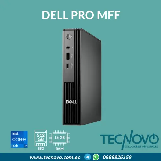 Computador DELL Pro QCM1250 Intel Core I7-14700T 16GB 512GB SSD MFF