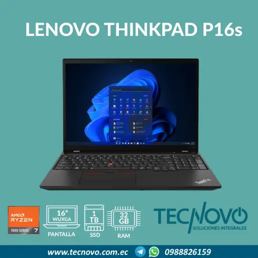 Laptop LENOVO Thinkpad P16s Gen 2 AMD Ryzen 7 Pro 7840U 32GB DDR5 1TB 16" FHD WUXGA