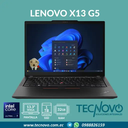 Laptop LENOVO ThinkPad X13 G5 Intel Core Ultra 7-155U 32GB 1TB-SSD 13.3" WUXGA