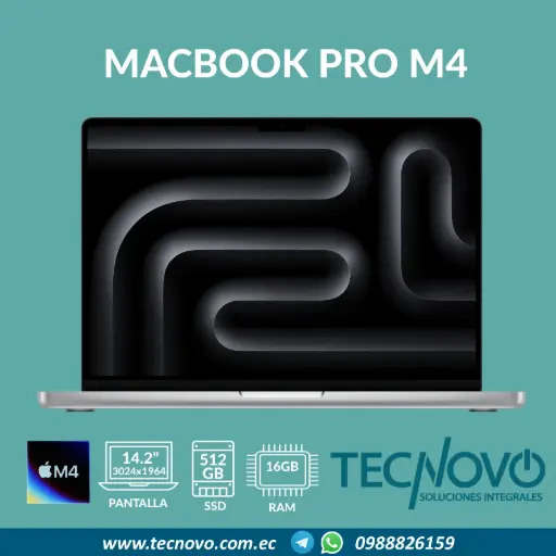 Laptop APPLE MacBook Pro M4 10-core Chip 10-core GPU 16GB 512GB 14,2"