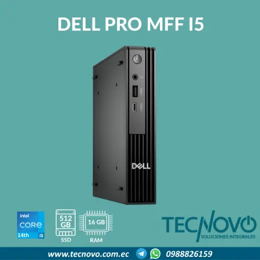 Computador DELL Pro QCM1250 Intel Core I5-14500T 16GB 512GB SSD MFF