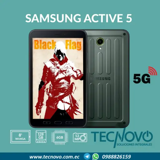 Tablet SAMSUNG TAB 5 Active Rugged 5G 6GB 128GB 8"