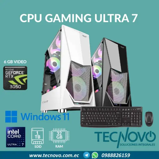 Computador CPU Gaming Armageddon Ultra 7 32GB 1TB VID RTX3050 6GB