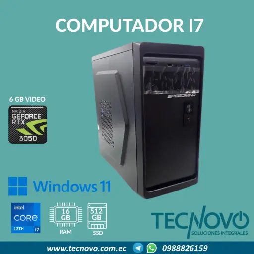 Computador CPU Speedmind i7-12700 16GB 512GB VID RTX3050 6GB 