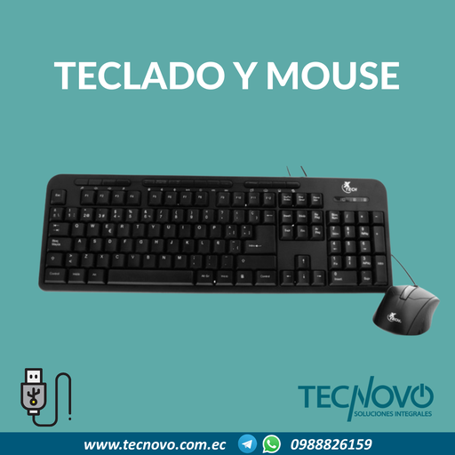 Teclado + Mouse COMBO XTECH XTK301S USB Esp
