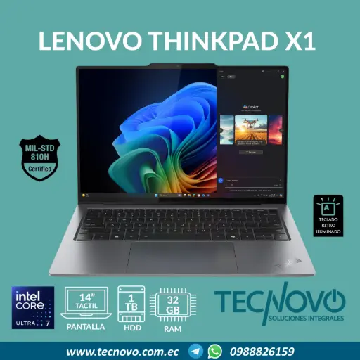Laptop LENOVO Thinkpad X9-14 Aura Edition Intel Ultra 7 258V 32GB DDR5 1TB-SSD 14" WUXGA IPS Táctil