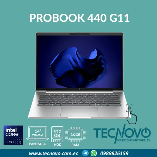 Laptop HP ProBook 440 G11 Intel Ultra 5-125U 16GB 512GB-SSD 14" FHD