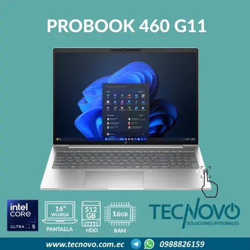Laptop HP ProBook 460 G11 Intel Ultra 5-125U 16GB 512GB-SSD 16" FHD