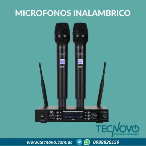 Micrófonos inalámbricos GMI dual con batería recargable