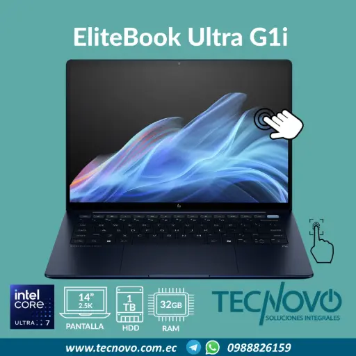 Laptop HP EliteBook Ultra G1i Intel Core Ultra 7-258V 32GB 1TB-SSD 14" 2.5K TACTIL