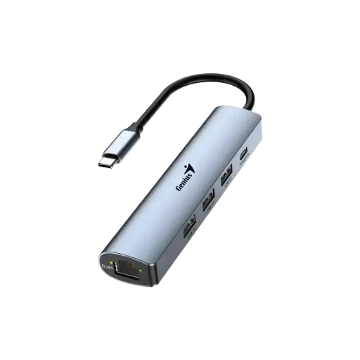 Hub 5 en 1 Genius UH-545 USB C a 3.0 + Ethernet