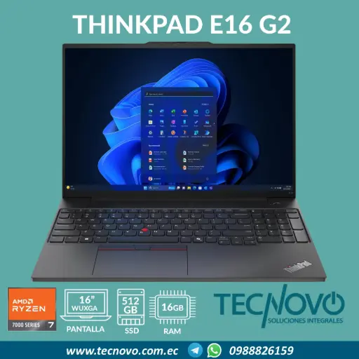 Laptop LENOVO ThinkPad E16 G2 AMD Ryzen 7-7735U 16GB 512GB-SSD 16" FHD