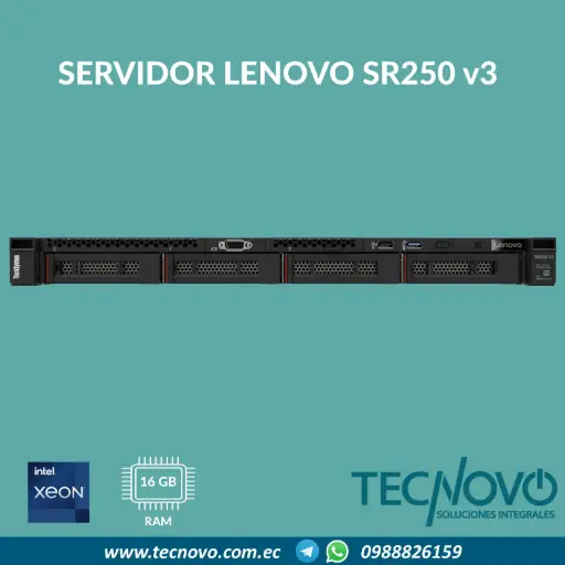 Servidor Lenovo ThinkSystem SR250 V3 Intel Xeon E-2468 16GB DDR5 (Controladora) 